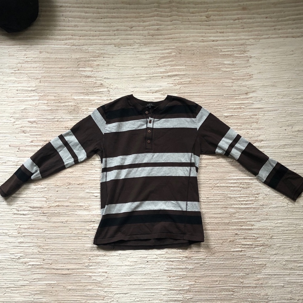 A.P.C. Rugby Henley, heathered grey, brown, black